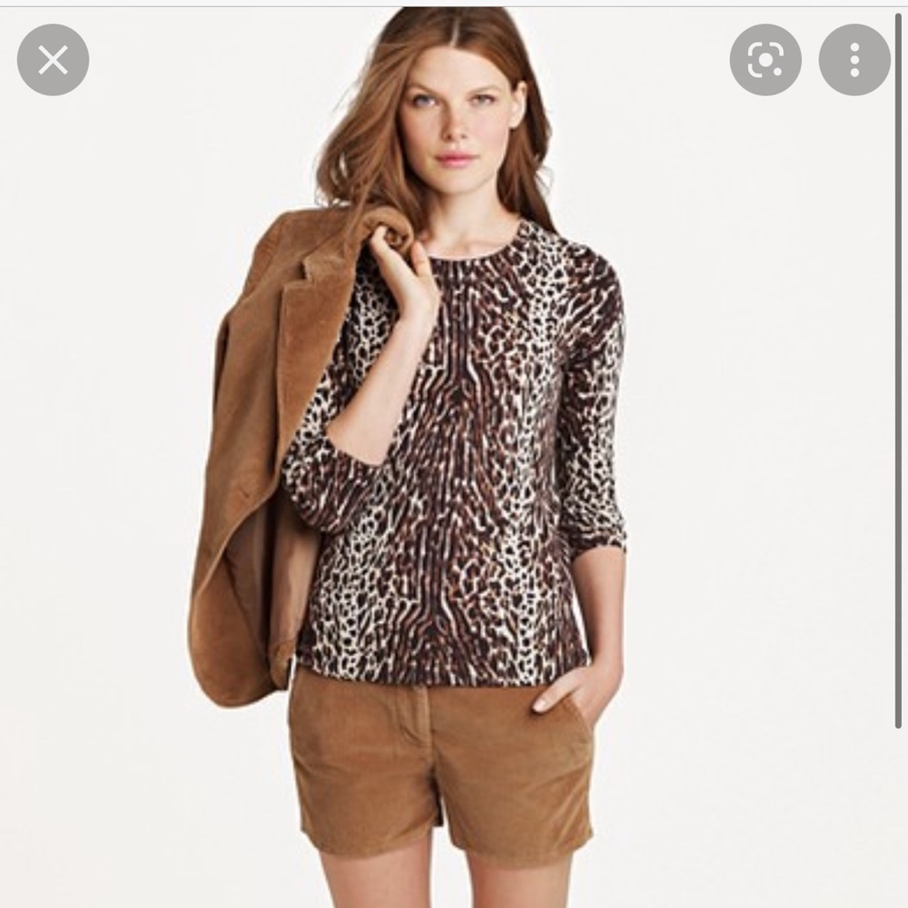 J Crew Leopard Print Wool Tippi Sweater 47351